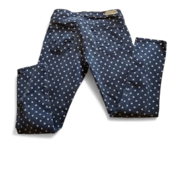 AG Adriano Goldschmied "The Stevie Ankle" Polka Dot Slim Straight Leg Jeans - Picture 6 of 14